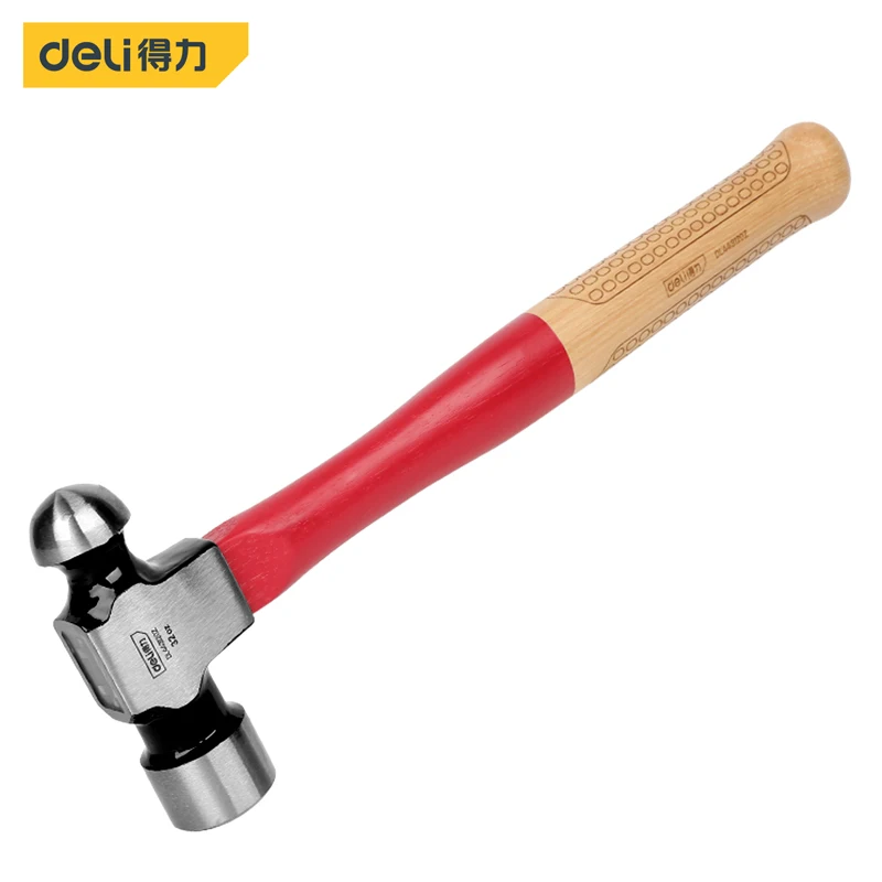 High Quality Steel Round Ball Hammer Multifunctional Pein Nipple Hammer Hardware Tool Household Nail Hammer with Wood Handle