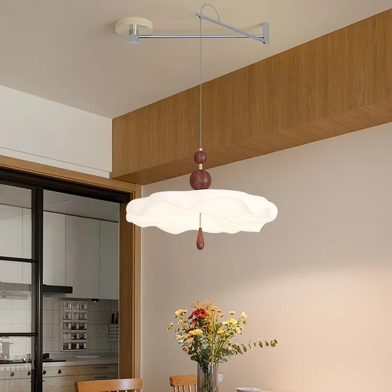 Dining room chandelier replaceable rocker arm French cream wind ancient walnut color study