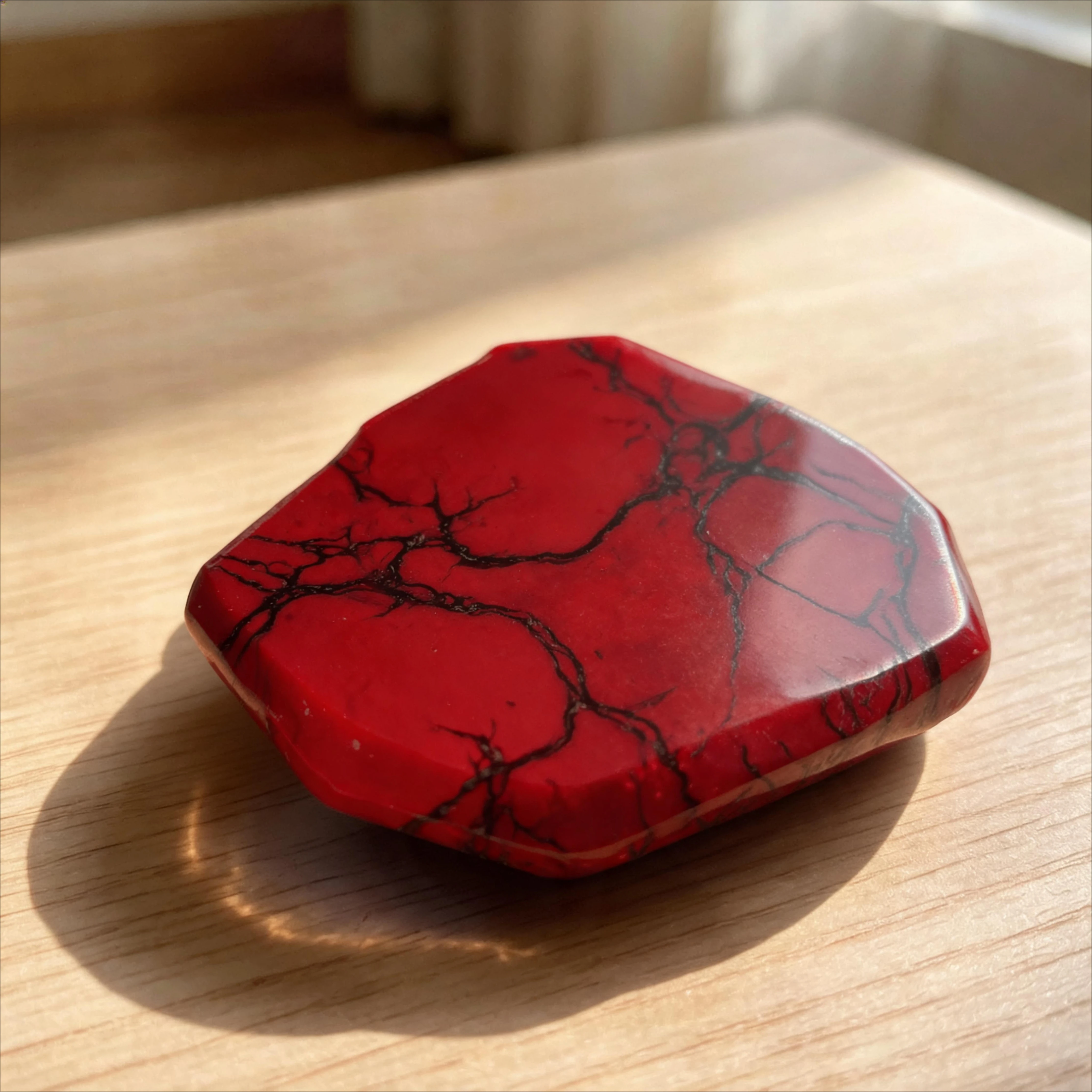 High-quality flame agate in freeform shape, suitable for decorating home desktop display stands.