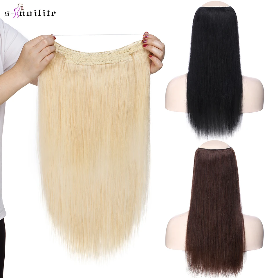 s-noilite-90g-120g-natural-hair-wire-in-human-hair-extensions-2strand-fish-line-invisible-wire-headband-weft-straight-hairpiece