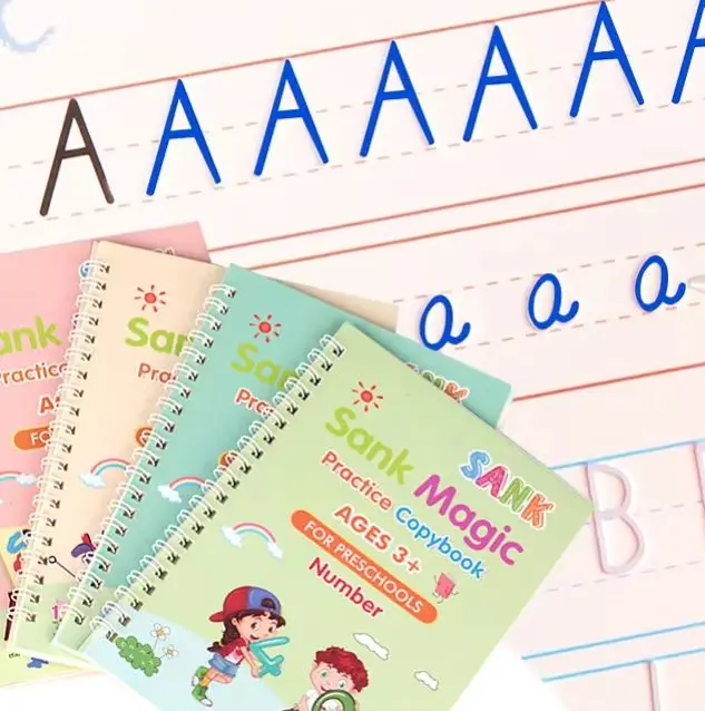 1 book Learning English Math Number Painting Practice Book Reusable Copybook For Calligraphy Writing Kids English Lettering