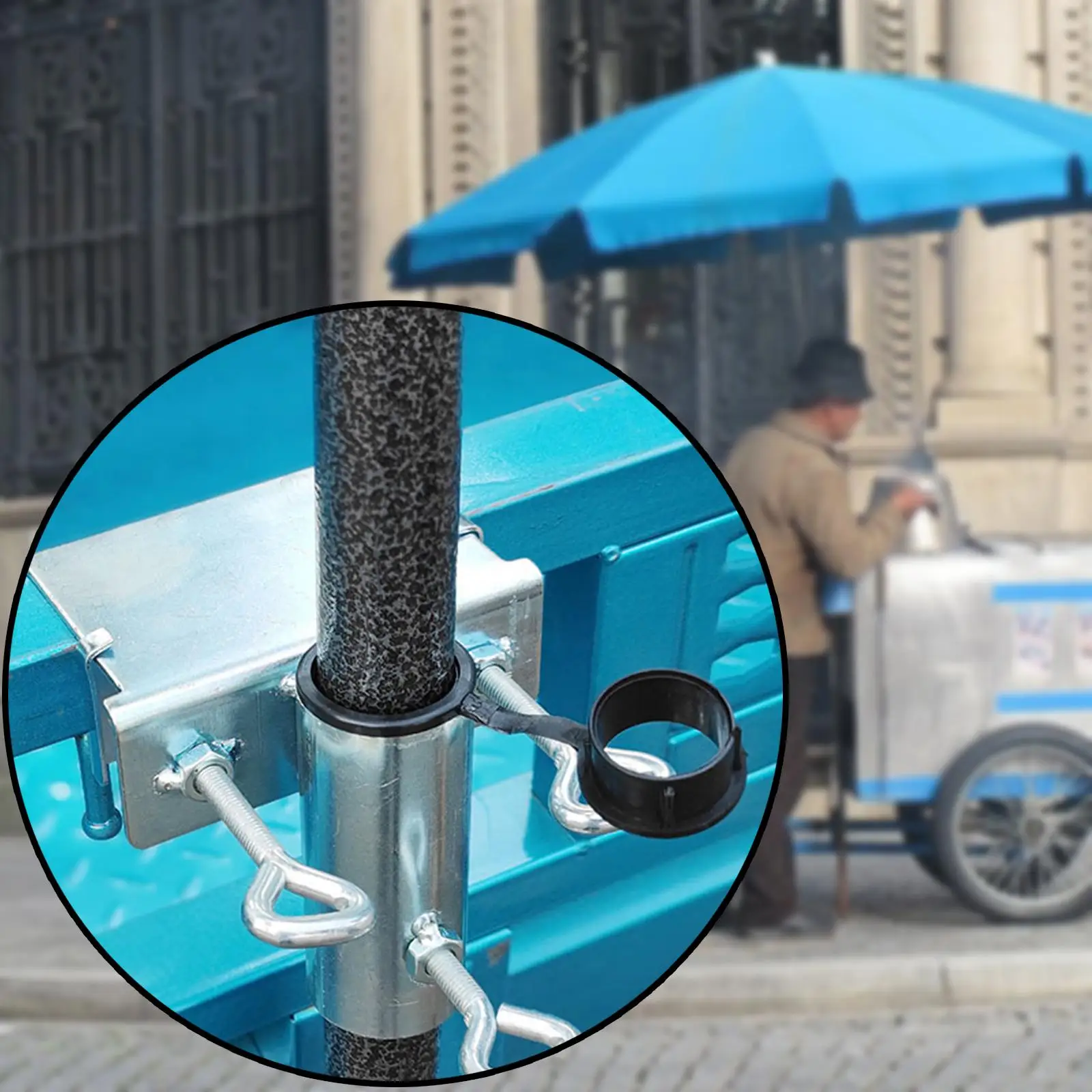 Patio Umbrella Clamp Bench Deck Umbrella Stand Easy Installation Parasol Holder