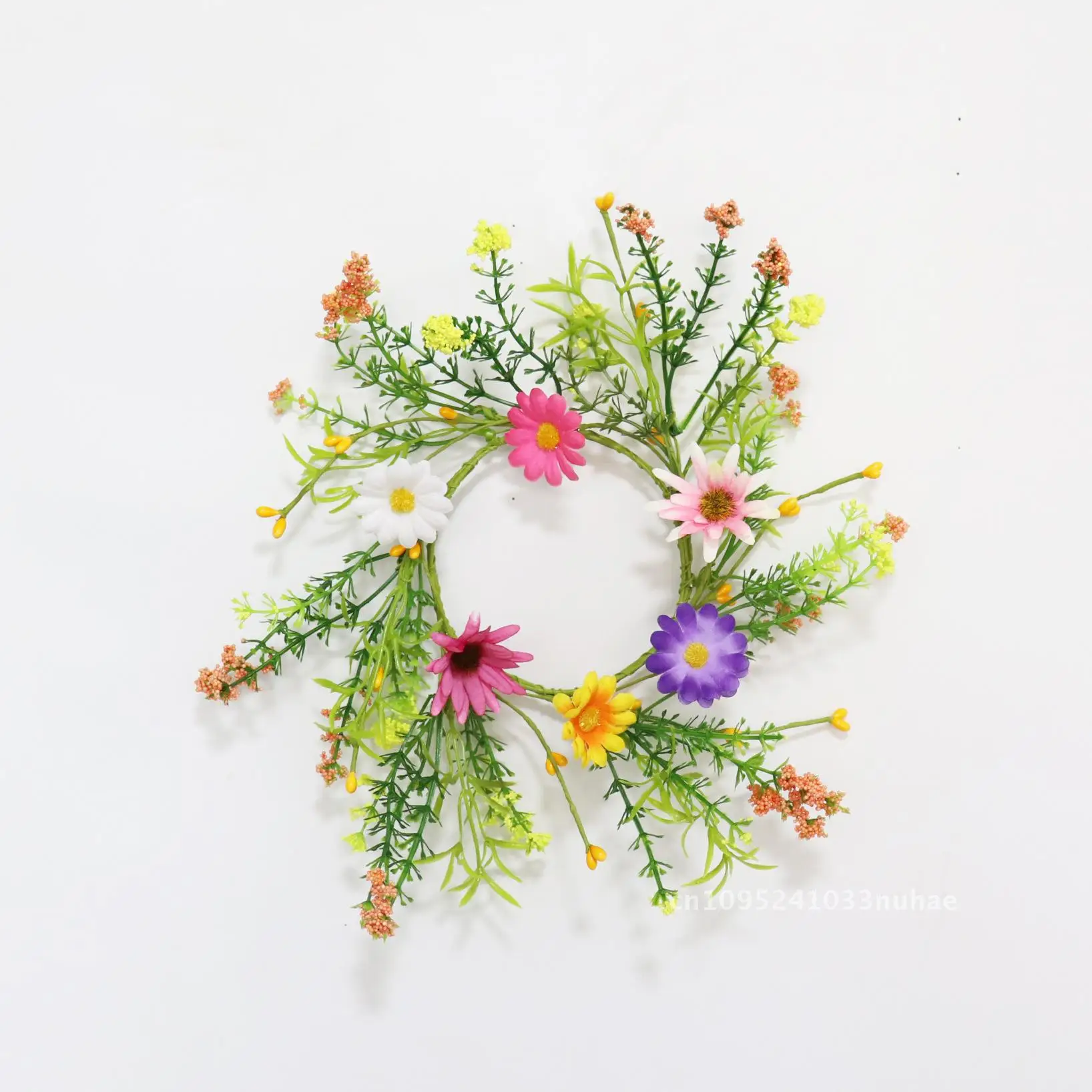 

Summer Flower Little Daisy Romantic Candle Ring Party Wedding Table Candlestick Garnish Decoration