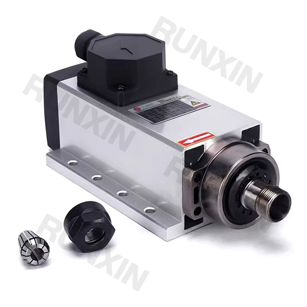 RXTNC CNC Square Air Cooled Spindle Motor 2.2KW 220V 380V 8A ER20 24000rpm Junction Box For CNC Milling Machine 3D Printer