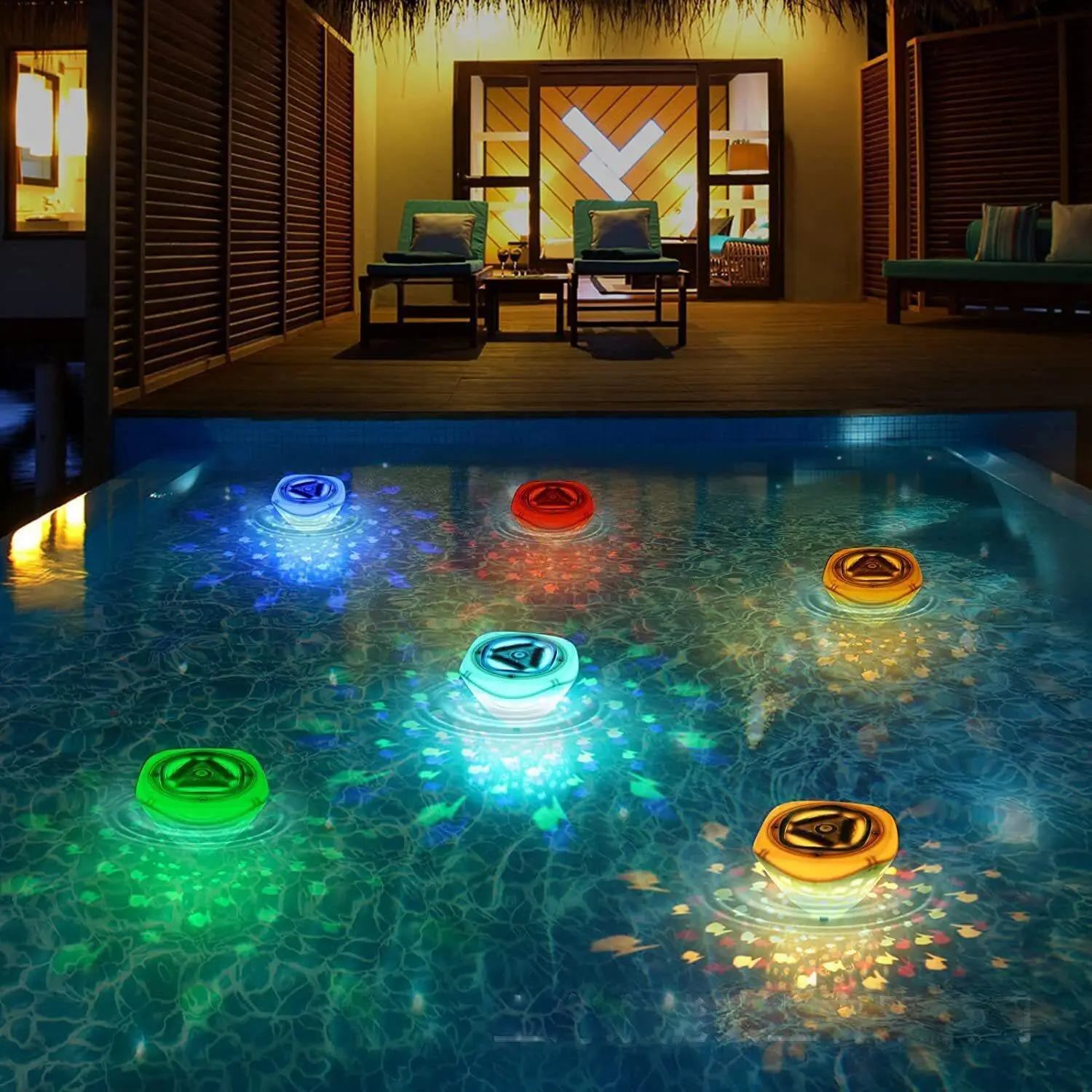 Floating Swim Pool Lights Waterproof Colorful Battery Operaed Submersible Pond Bathtub Hot tub Spa Fountain Projector Kids Gifts