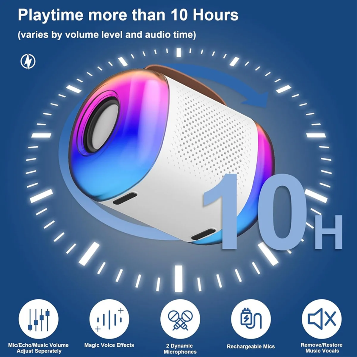 

Efficient Karaoke Machine with 2 Wireless Microphones