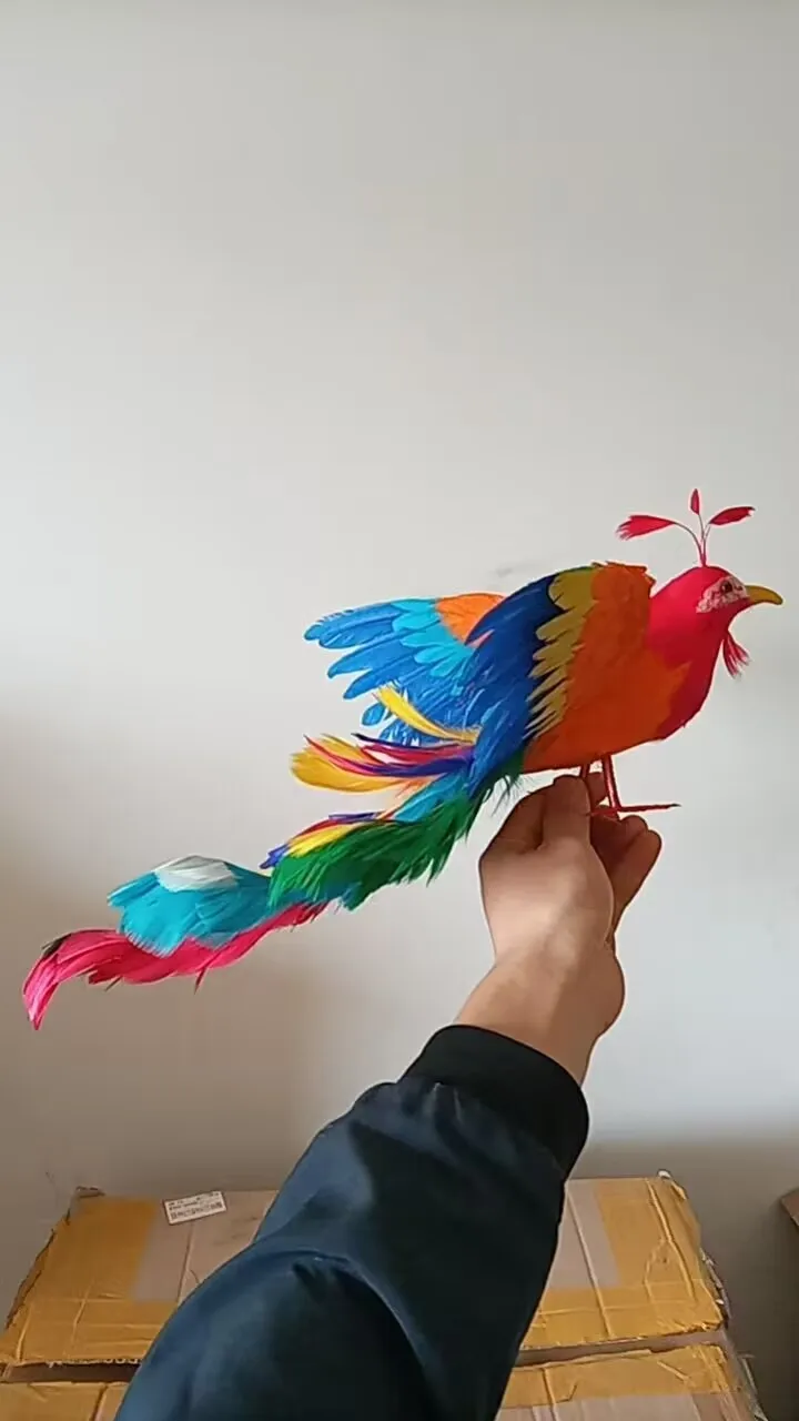 

long tail simulation foam&feather wings phoenix bird model gift about 35x50cm a0135