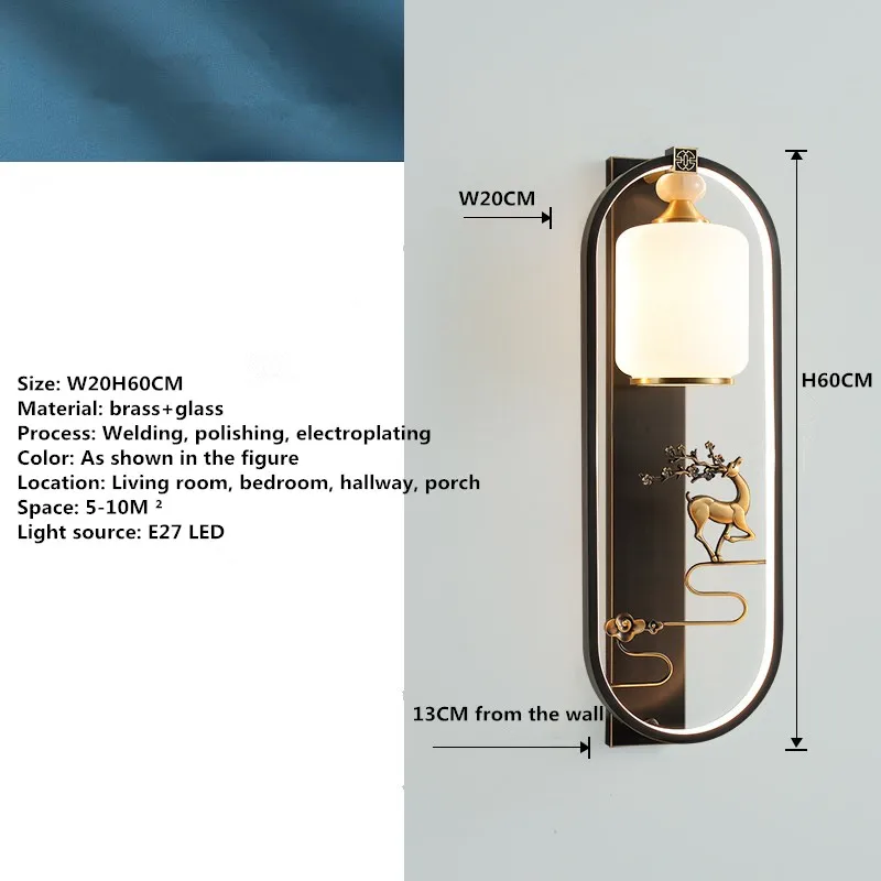 WPD Brass Wall Lamp LED Modern Luxury Sconce Interior Decoration Household Bedroom Bedside Living Room Corridor Lighting