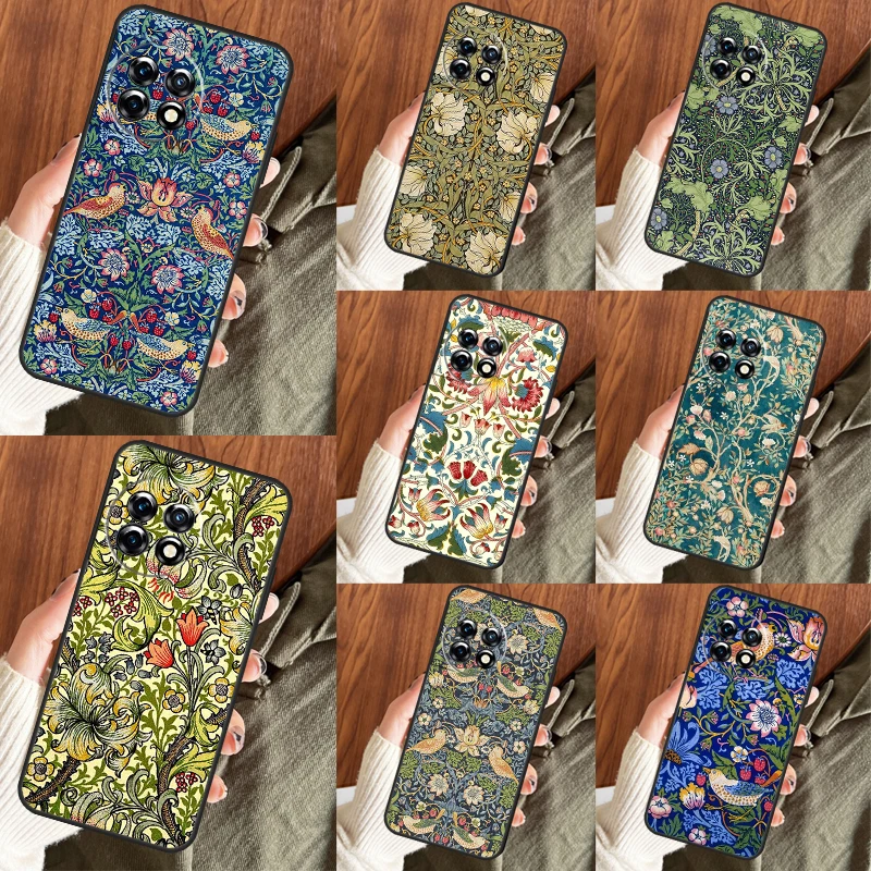 William Morris Case For OnePlus 11 10 9 8 Pro Ace 9R 9RT 10T 8T OnePlus Nord 2 2T N10 N20 CE 3 Lite Cover