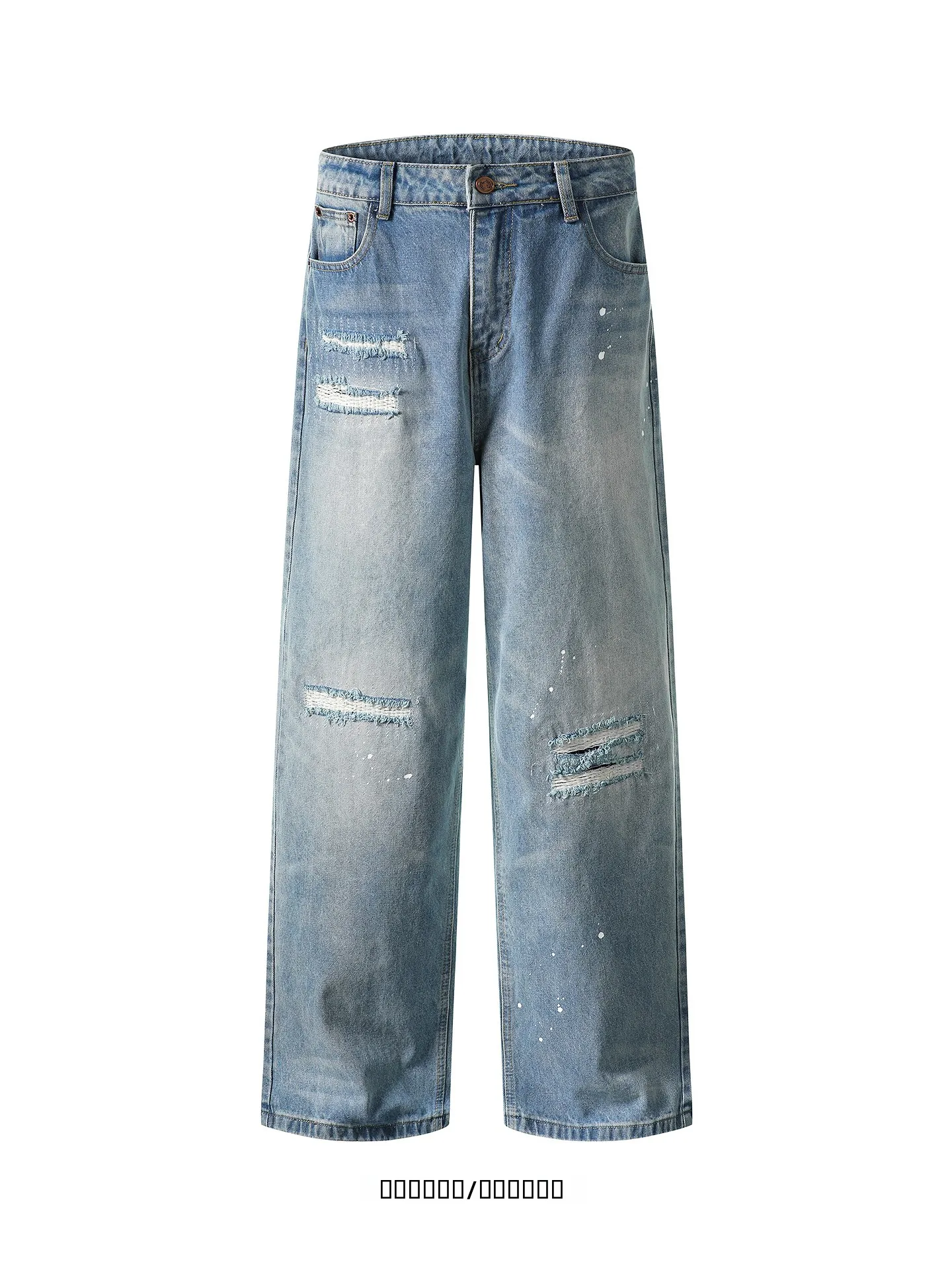 

Джинсы Street Sle с высокой талией для мужчин и женщин, потертые, с эффектом выцветания, повседневные, свободного кроя, на все сезоны