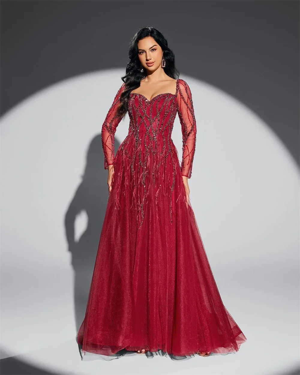 Customized Saudi Arabia Evening Gown Prom Dress Sheer Straps A-line Floor Length Skirts Tulle Bespoke Occasion Dr