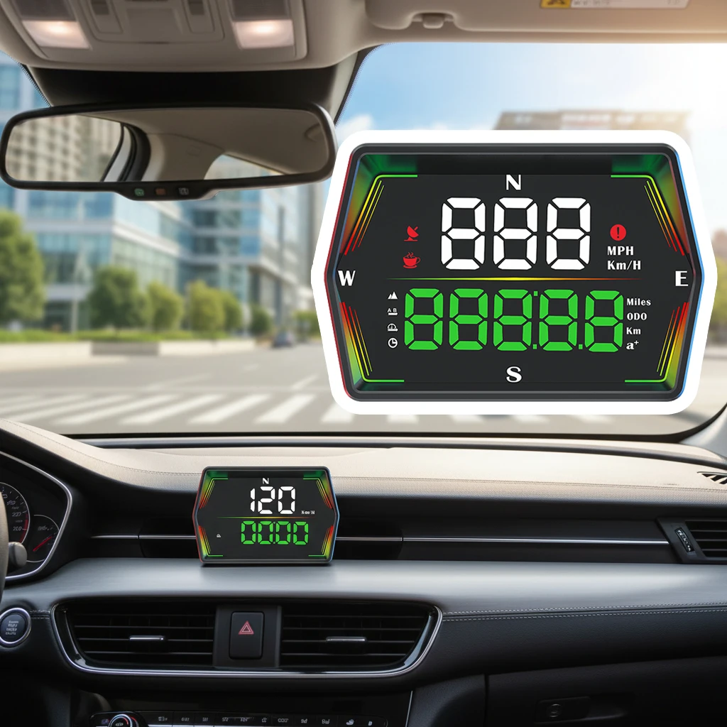

2026 Multi-function LED Head up Displays New Smart Gauge GPS HUD Easy Plug Auto Meter Car Gadgets Speedometer for All Cars