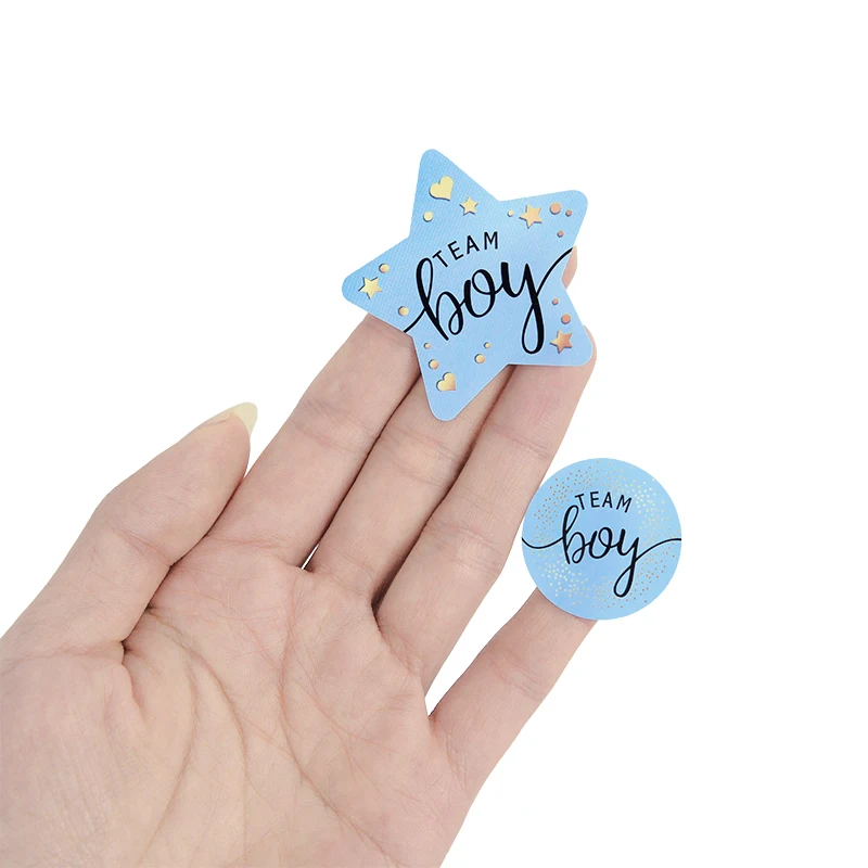 120pcs Gender Reveal Stickers for Party Invitations and Voting Games Team Boy Team Girl Labels Sticker Baby Shower Reveal Party