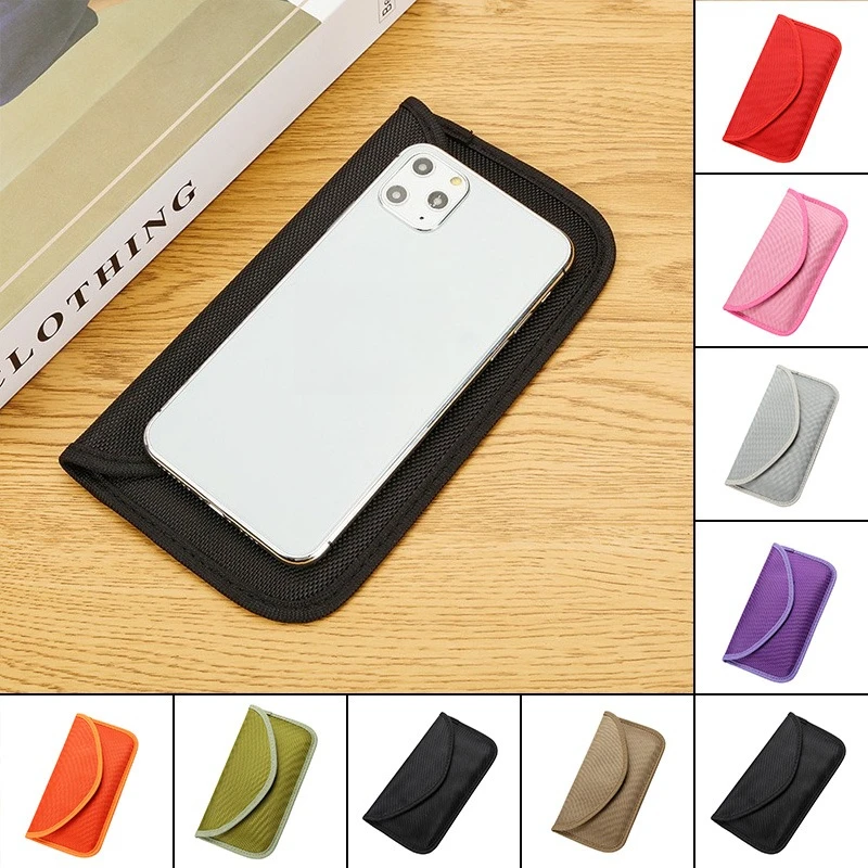 9 Color Portable Mobile Phone Anti-Radiation Signal Shielding Case Faraday Bag RFlD Card Protector Anti-tracking GPS Positioning