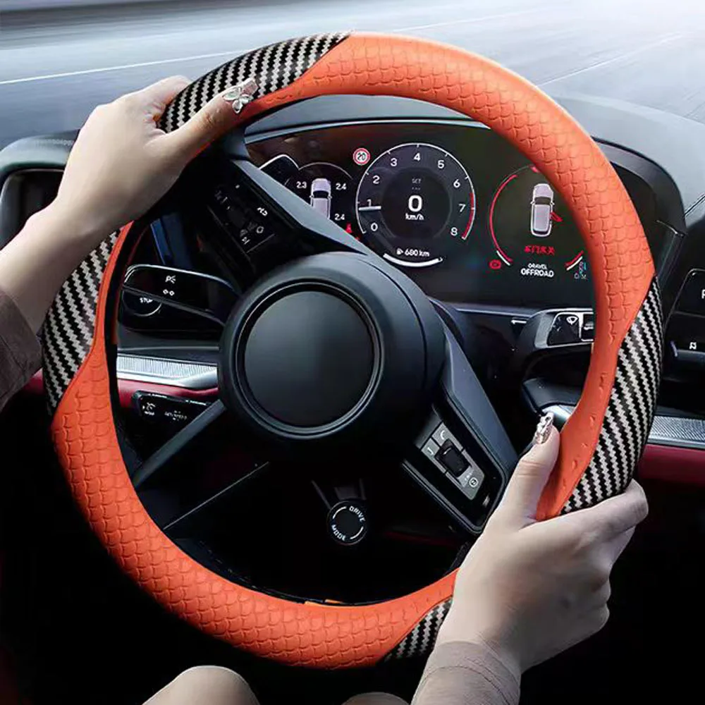 Fit For ZEEKR 9X 2025 2026 Silicone Steering Wheel Cover All Seasons No Hand Stitching Anti Slip Ultra-thin Car Handlebar Cover