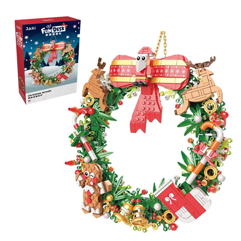 

Christmas Wreath Building Blocks Set Kids Christmas Tree Decoration Diy Kit Bricks Toys Children Xmas Gift 6 Years Old And Above