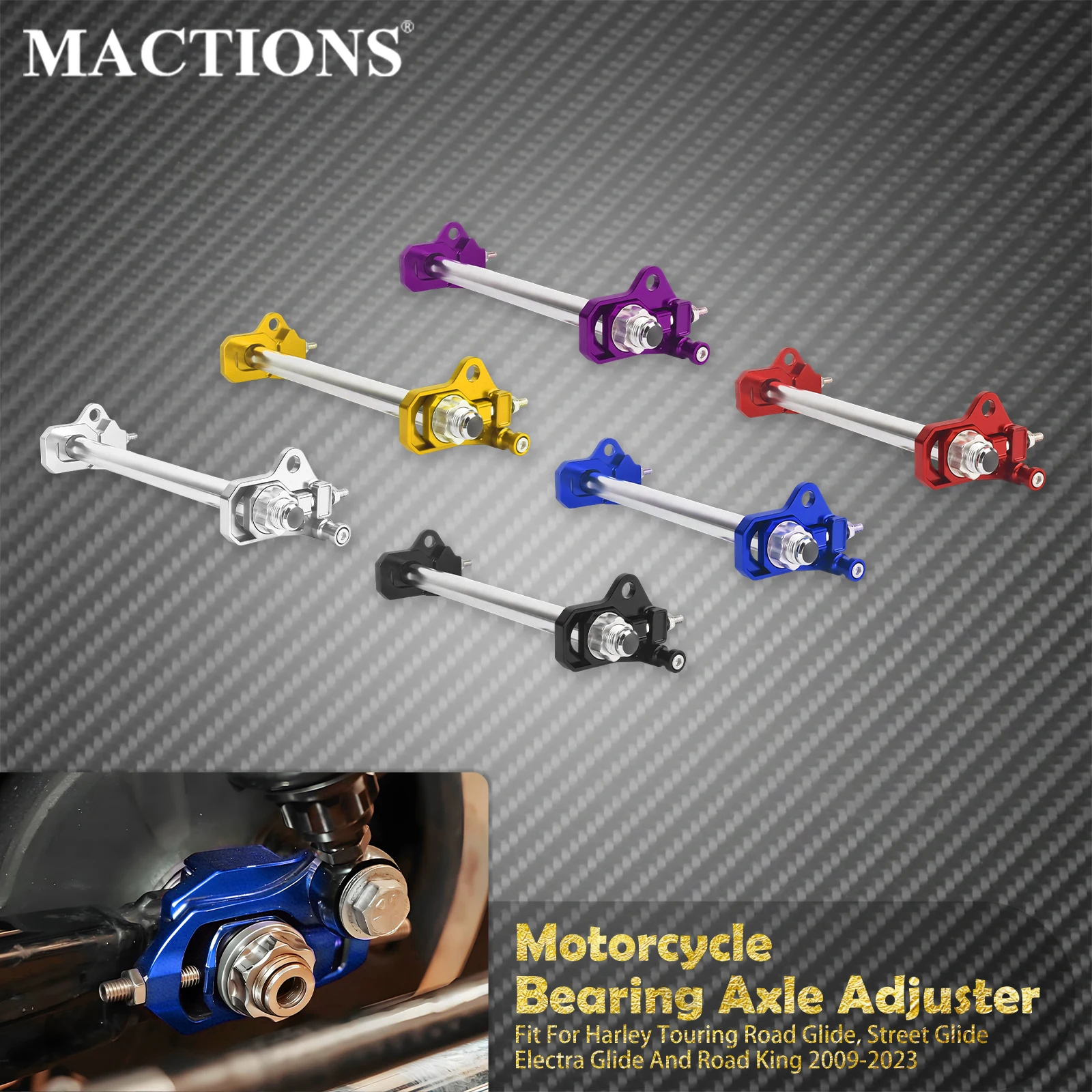 

Motorcycle Rear Bearing Axle Adjuster Kit For Harley Touring Ultra Limited Electra Street Glide Road King FLTRXS CVO 2009-Later