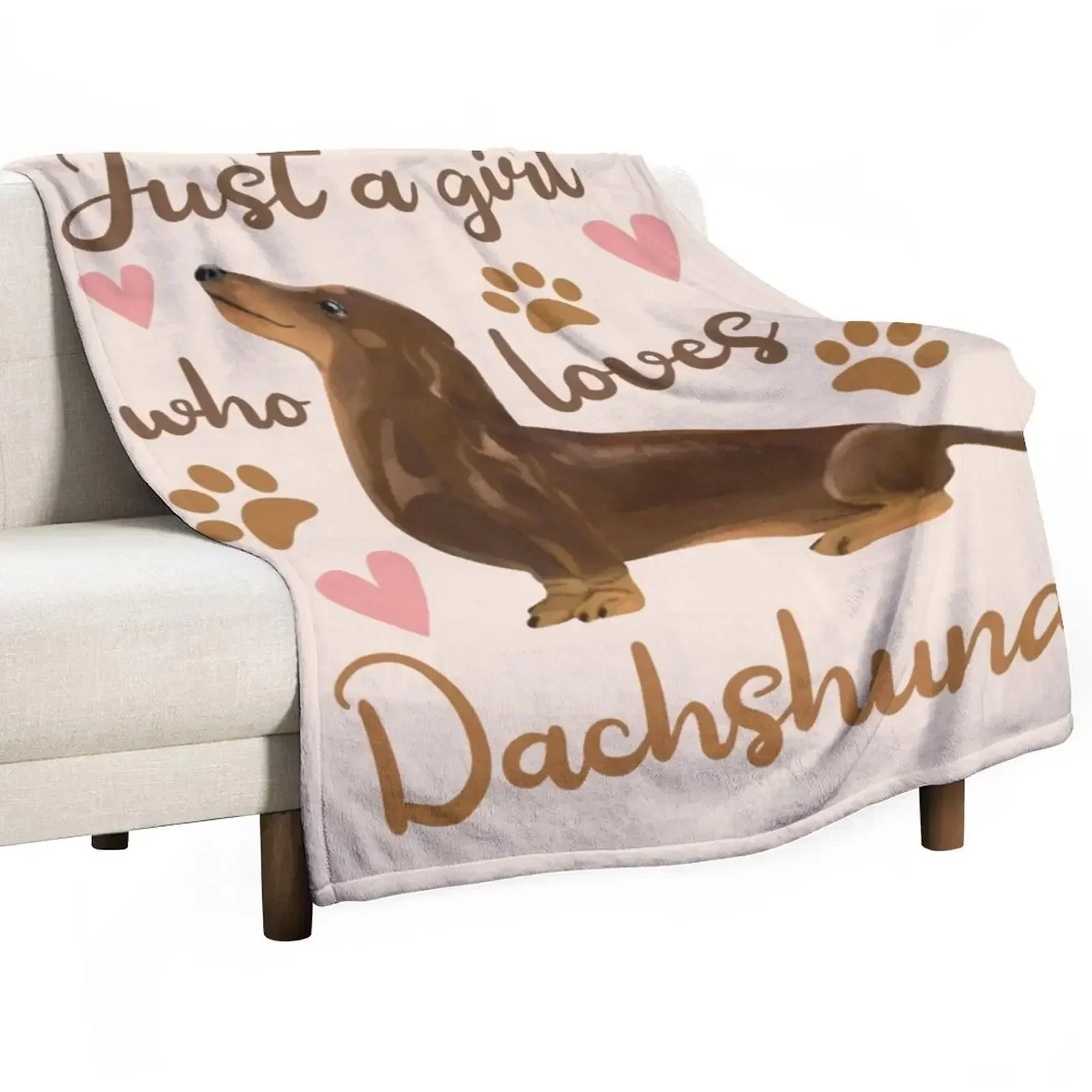 

Just a girl who loves Dachshunds Throw Blanket Cute Luxury Designer Thins Flannel Fabric Blankets