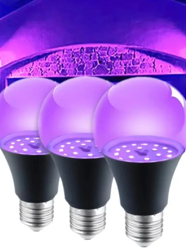 Ampoule UV violet noir 12W E27, lampe de fête, lumière noire, décoration d'ambiance de Bar, ampoule d'halloween