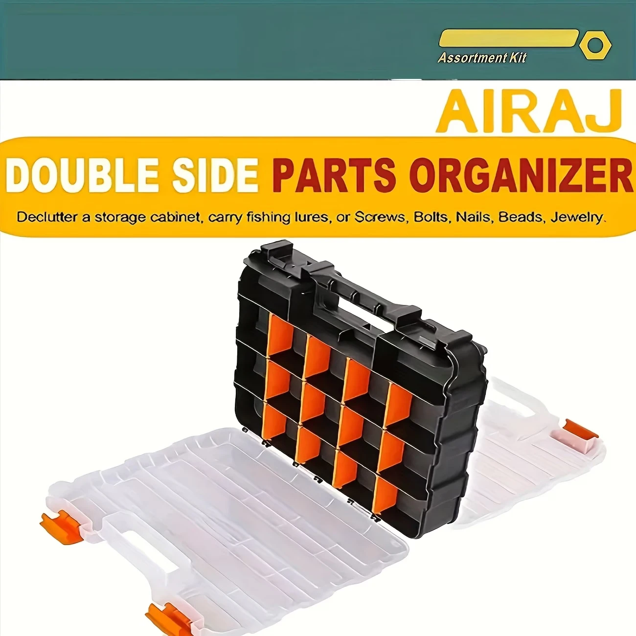 Picture 6: A Double-Sided Plastic Hardware Storage Organizer Box, Waterproof, with Removable Dividers, Suitable for Lure Bait Boxes, Nails,