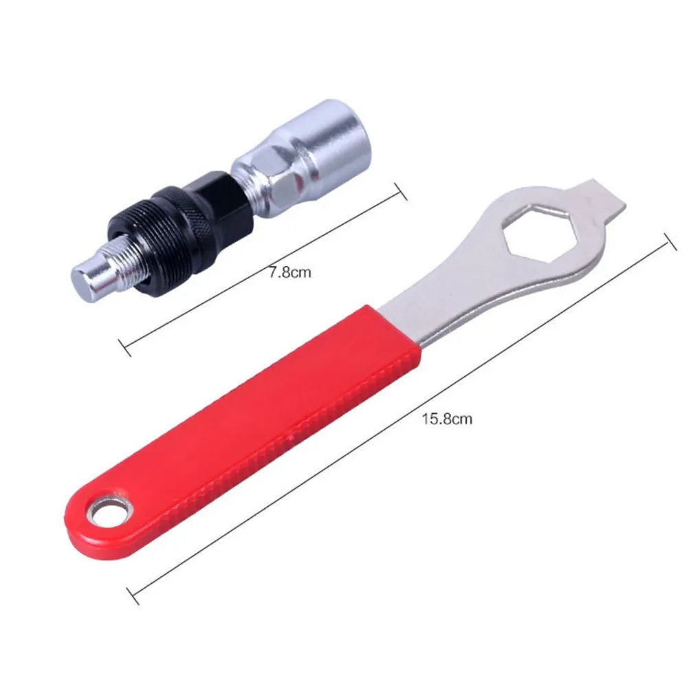 1Set Bottom Bracket Crank Extractor Bike Repair Tools Red Remover Spanner 16Mm Spanner Fits 20 Teeth Splined Square Crank Arms