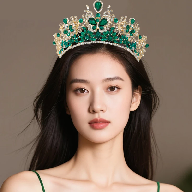 

1PCS Crystal Butterfly Elegant Luxury Gift Queen Princess Tiara Women Wedding Party Baroque Crown Hair Dress Accessories