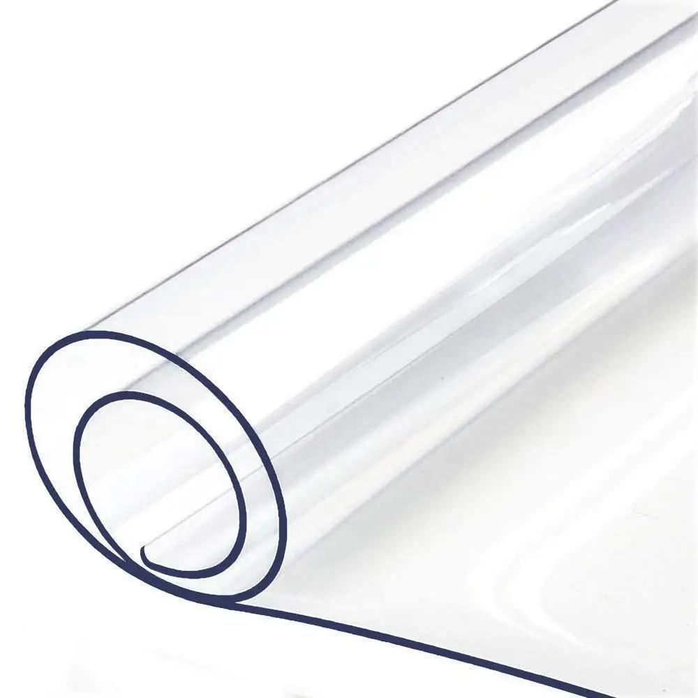 1mm Soft Glass Table Mat PVC Transparent Tablecloth Waterproof Oilproof Rectangular Table Cover Pad Kitchen Table Mat