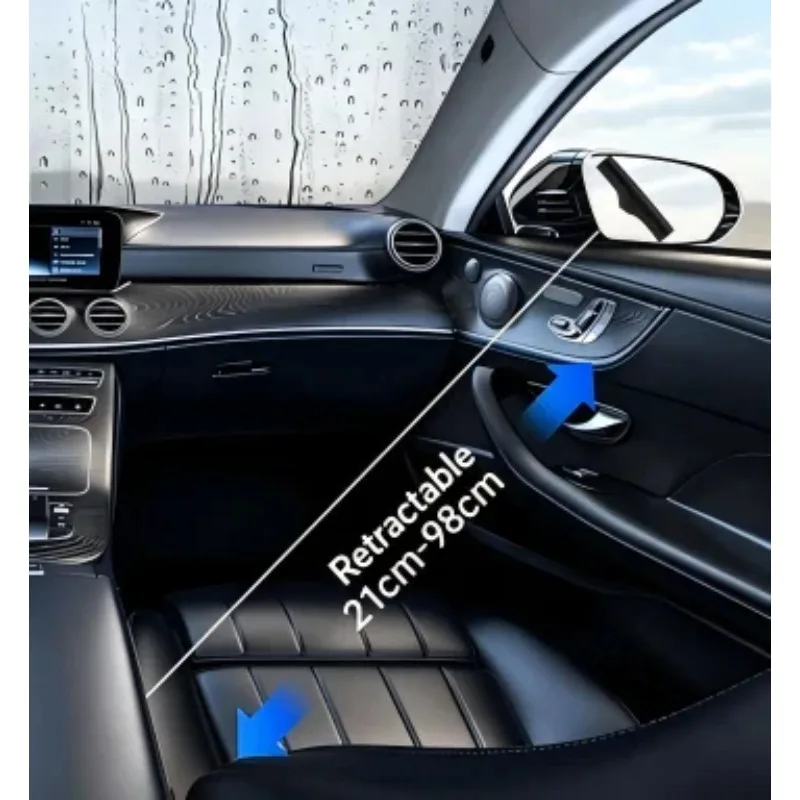 Car rearview mirror wiper cleaning tool car glass fog cleaner scraper car accessories handle telescopic window cleaning brush