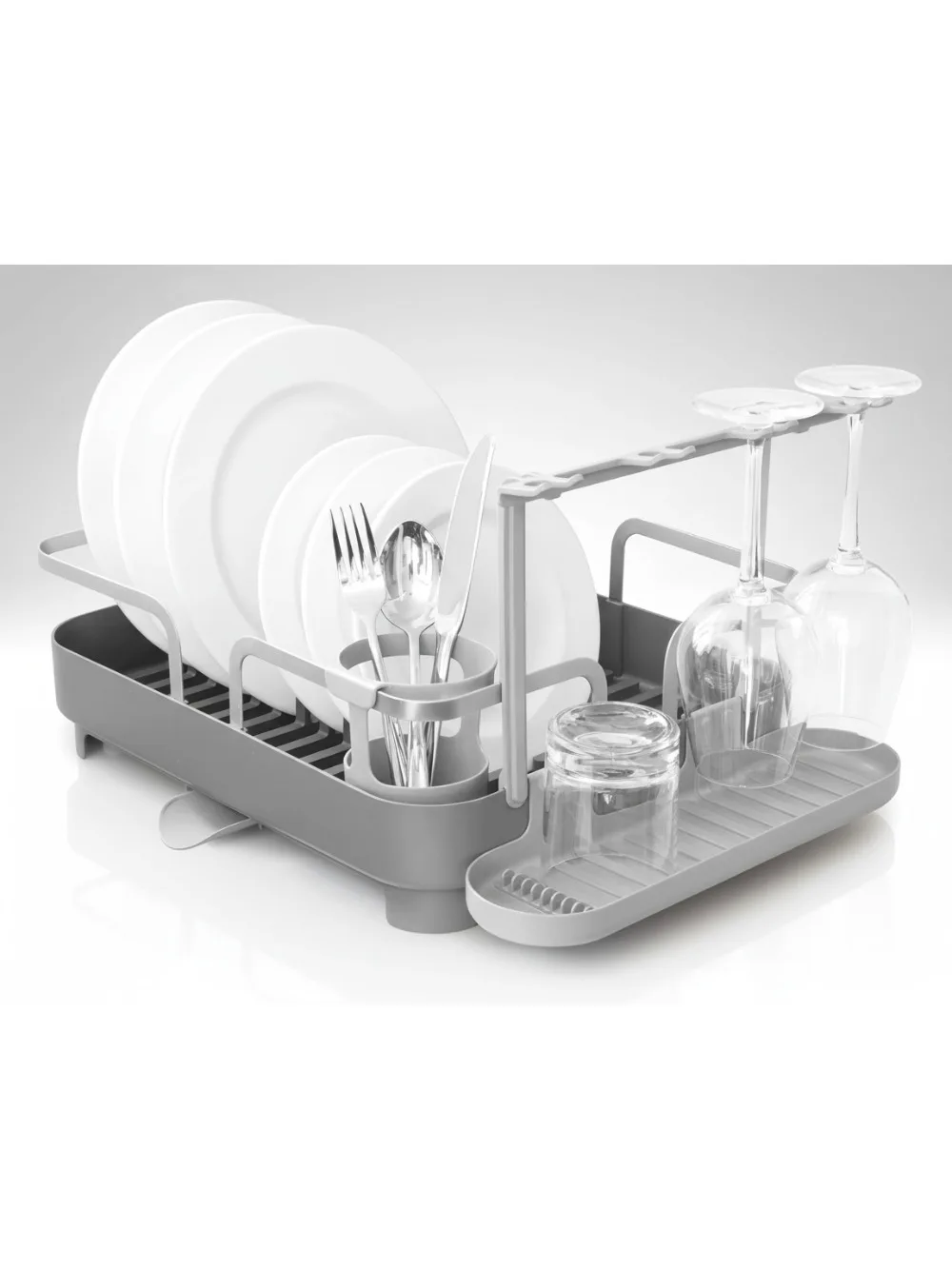 

Современная сушилка для посуды с держателем для бокалов и дренажным носиком — компактный кухонный органайзер для семей и небольших квартир