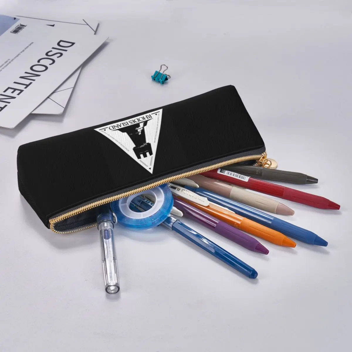 Estuche para lápices con emblema de la Isla de Rhodes de Arknights para Studen, caja para bolígrafos escolares, bolsa para lápices, suministros de papelería, bolsa porta bolígrafos