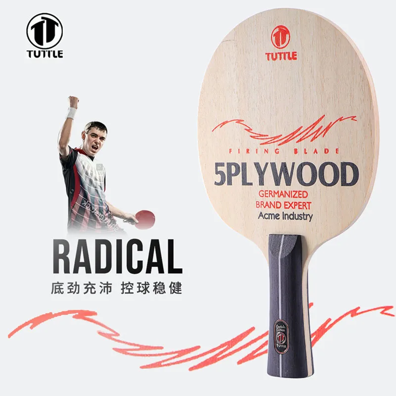 TUTLE Pure Wood Table Tennis Blade Storm Blade 4 Ply Ayus+Big Central Paulownia Core Pingping Racket Loopdriving & Fast-attack