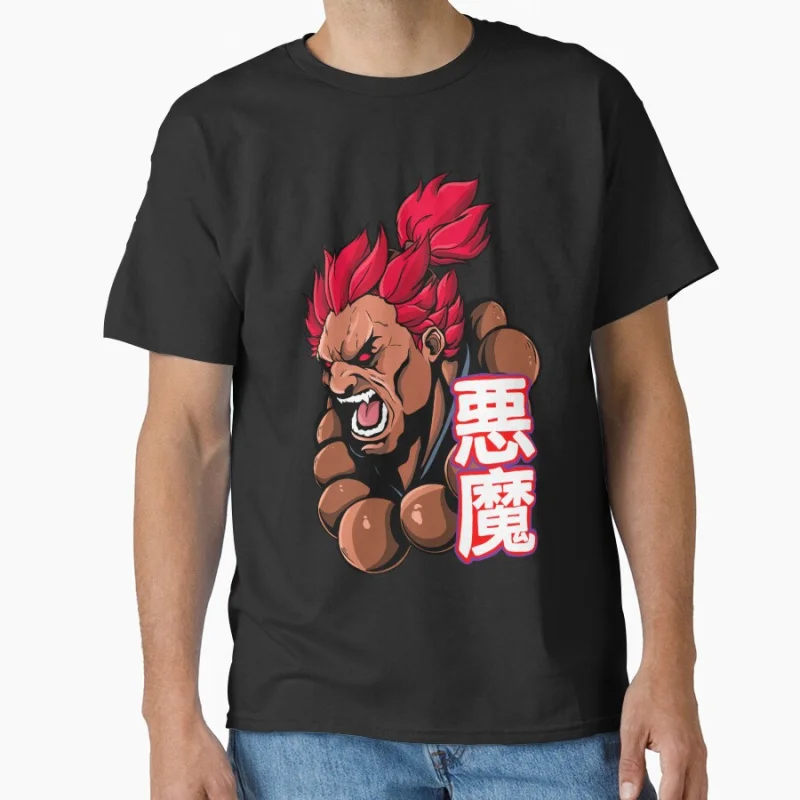 

Akuma 80s Combat Game Classic Cartoon Arcade video game Street Fighter Gift t shirt Large size tops Anime Graphic Print Clothes