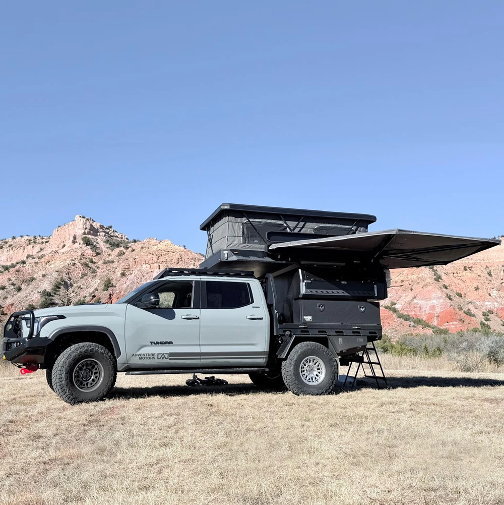 4X4 Slide-In Truck Camper Kit Folding Customized Size 2 Person Camping Vehicle