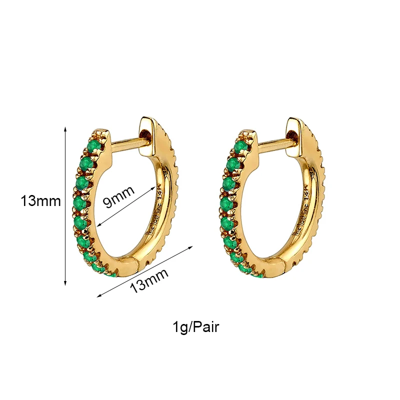 CRMYA Emerald CZ Zircon Clip Drop Hoop Earrings For Women Fashion Gold Plated Piercing Famale Earring Set 2023 Jewelry Wholesale