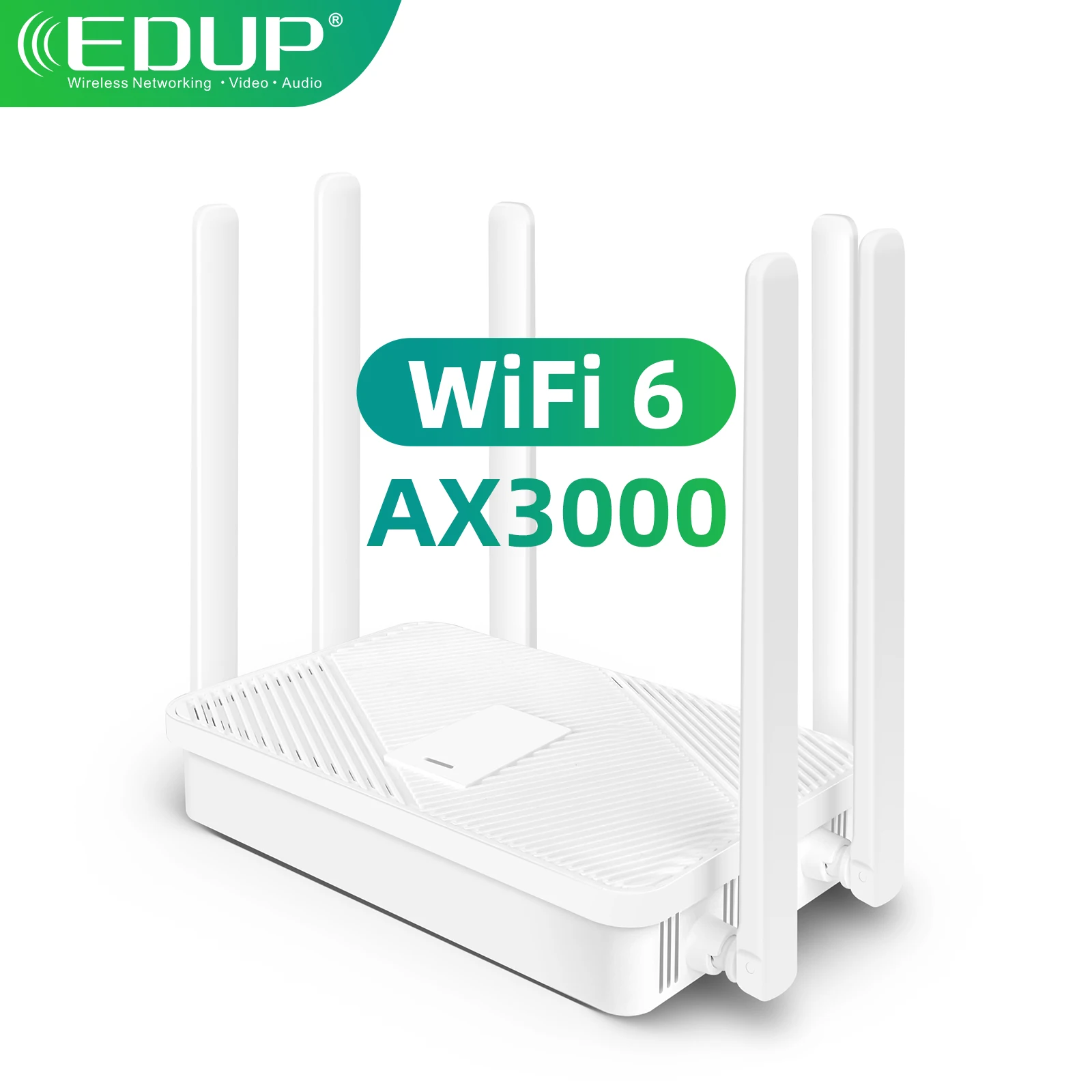EDUP RT2975 AX3000M External Antenna WiFi 6 Router 1WAN 3LAN Chipsets MTK7981 MTK7976 MTK7531 Easy Mesh Wide Signal Range