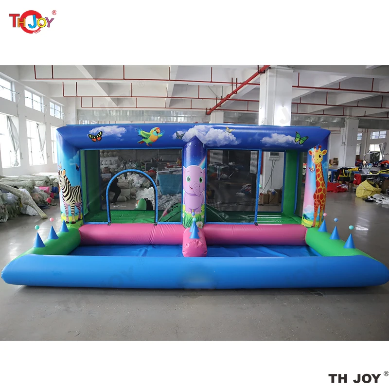 

4.5x3m Kids Inflatable Jungle Ball Pit With Digital Printing Inflatable Floating Ball Pool