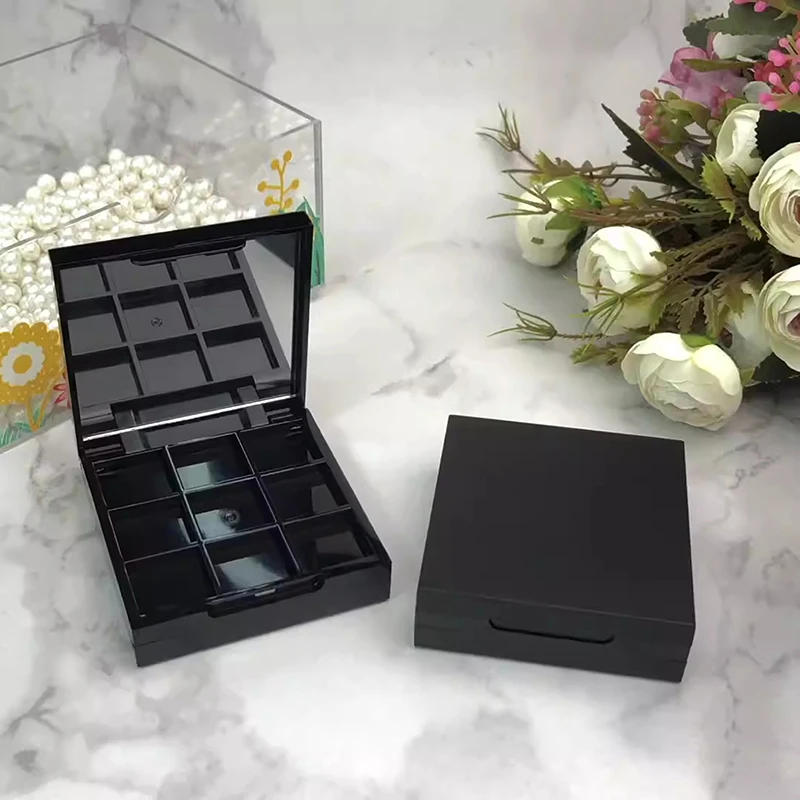 لوحة ظلال عيون فارغة بطبقة مزدوجة ، طبق تخزين مكياج العيون ، مرآة للنساء ، للمبتدئين ، صندوق تخزين ظلال العيون ديي