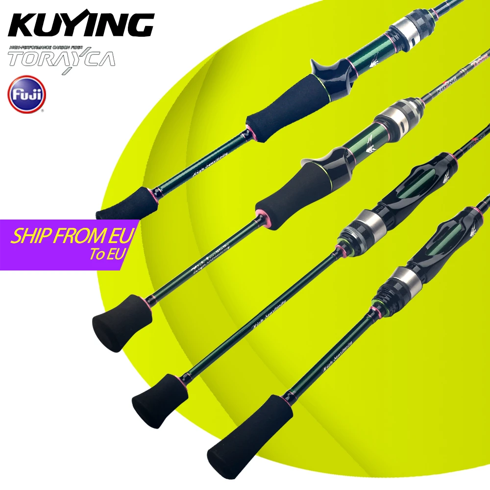 KUYING TETON Stream 5‘10“ 1.75m 6‘0“ 1.8m Spinning Casting Fishing Lure Rod Carbon FUJI Fast Speed Action River 0.3-8g 1-8lb