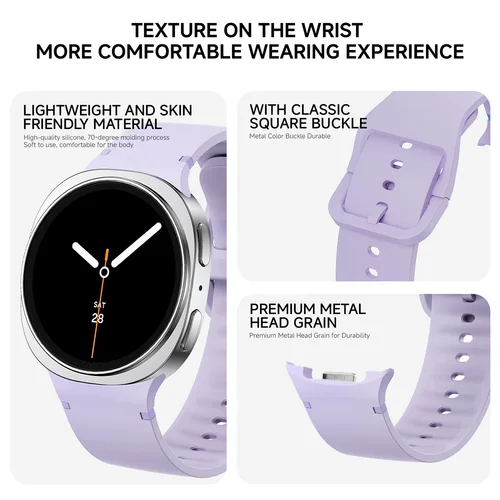 Imagen 2 del producto Correa deportiva 1:1 para Samsung Galaxy watch 8 44mm 40mm 8 classic 46mm Correa de repuesto para muñeca Correa Galaxy watch 8 correas