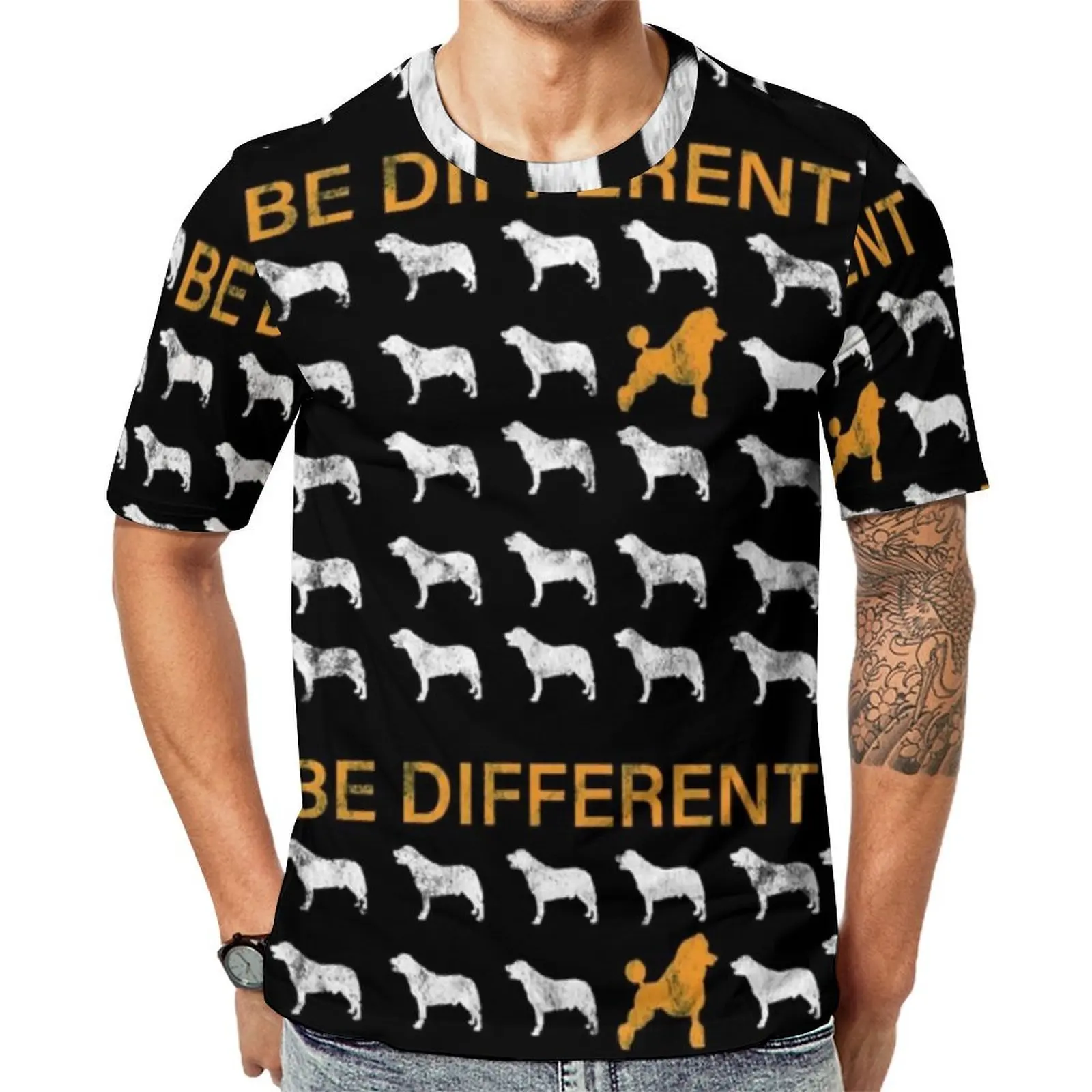 Poodle Art T Shirt Dog Breed Print Vintage T-Shirts Male Awesome Tee Shirt Premium Short Sleeve Custom Top Tees Plus Size 6XL