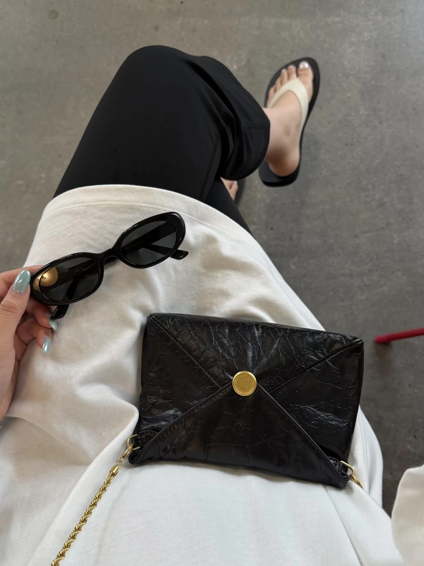 Top Layer Oil Wax Sheepskin Go - Women Bags Gold ulasan dan harga