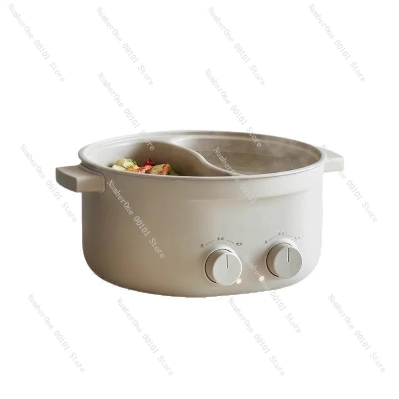 Dual-Zone Electric Hot Pot, Large Capacity Multi-Function Cooker, Non-Stick Heating Pot for Home and Dormitory Cooking