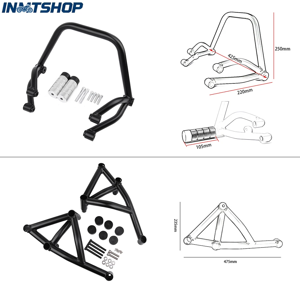 Customized Yamaha MT-09 FZ-09 2013-2017 Motorcycle Bumper Stunt Cage Rear Passenger Footrest Engine Cover Anti-collision Bar