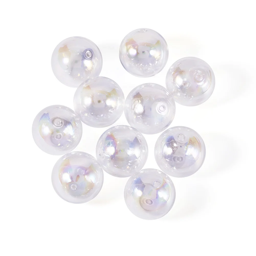 

10pcs AB Color Clear Round Blown Glass Globe Ball Beads 12mm 14mm 16mm 18mm Charm Beads for Necklace Earring DIY Jewelry Making