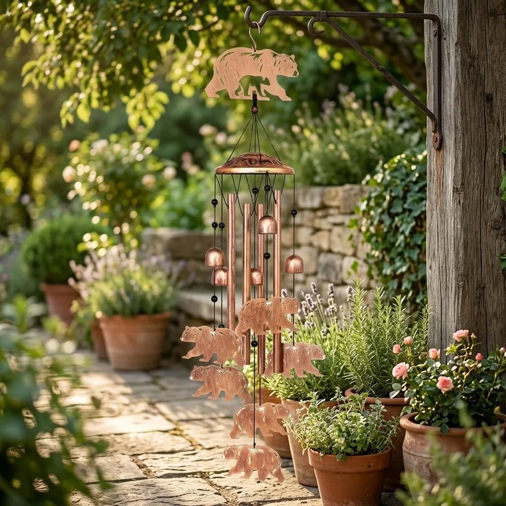 Easy To Install Wind Chime Wind Chime Brass Color Cat Wind Chimes Deep Soothing Sounds Reinforced S-hook Included