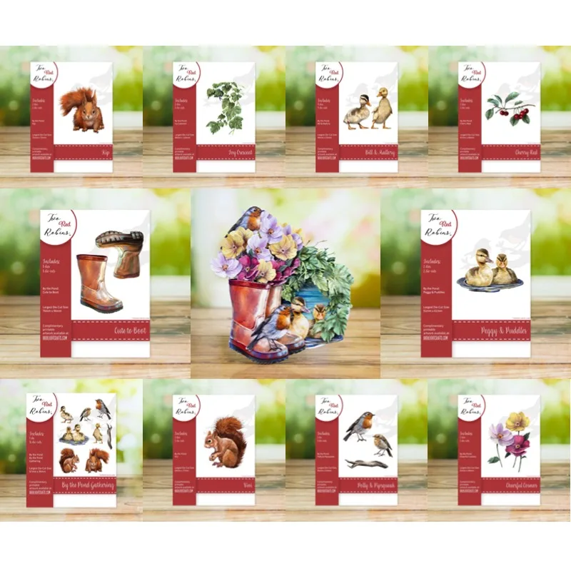 

By The Pond Die Collection Duck Cheerful Cosmos Red Bird Squirrel Ivy Crescent Metal Cutting Dies Diy Greeting Card 2024 New