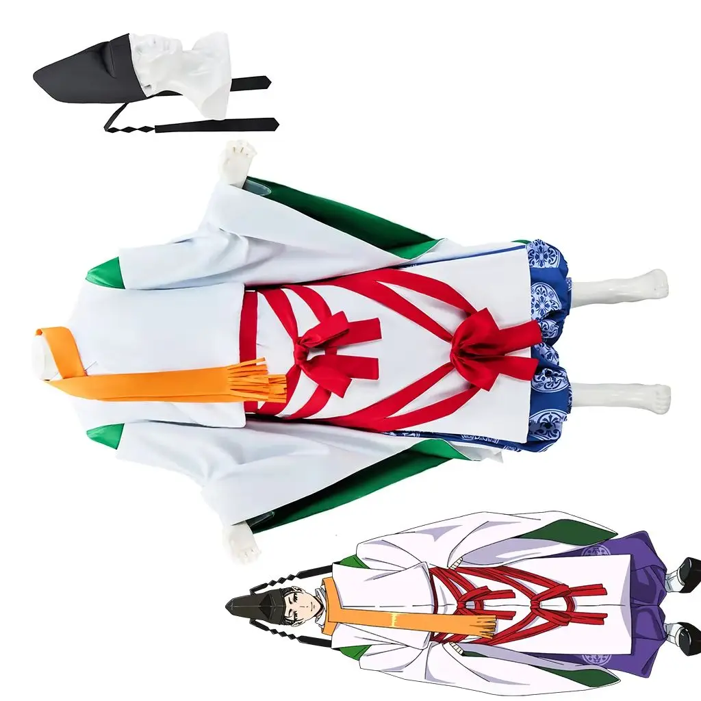 

Anime Yorishige Suwa Cosplay Shrine Costume Men's Fancy Kimono Uniform Suit Halloween Party Comic Con Samurai Disguise Outfits