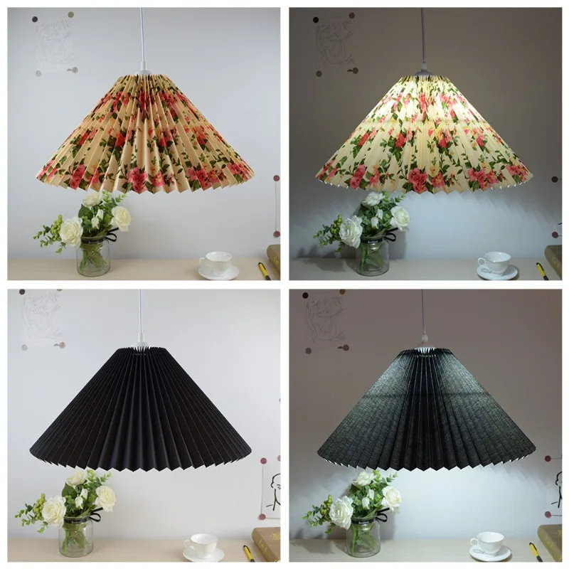 Modern Minimalist Floor Lamp Cover 24cm Desk Lamp / Chandelier Lampshade Pleated Washable Wall Lamp Lampshade Bedroom Hotel