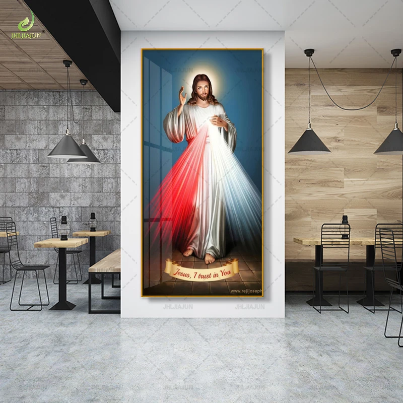 Modern Christian Jesus Canvas Painting Posters and Prints Catholic Painting Wall Art Pictures Cuadros for Living Room Decoration