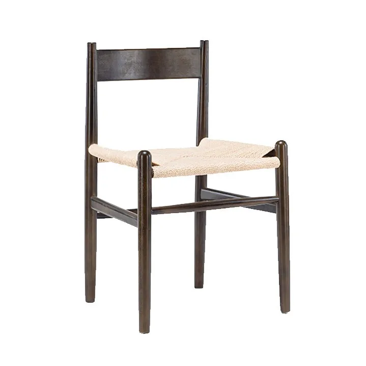 #Simple Design Rope-knitted Seat Surface Ash Wood Frame Dining Chair Wooden Dining Chair for Dining Room Restaurant